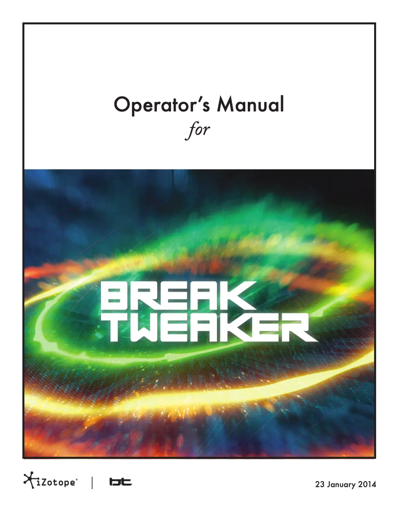 Página 1 del manual Manual de usuario iZotope BreakTweaker Expanded
