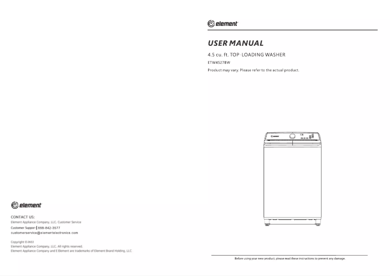 Imagen de la primera página del manual del dispositivo ETW4527BW