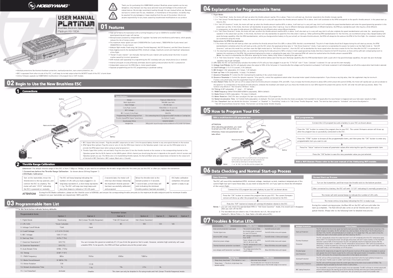 Página 1 del manual Manual de usuario Hobbywing Platinum PRO V4 200A