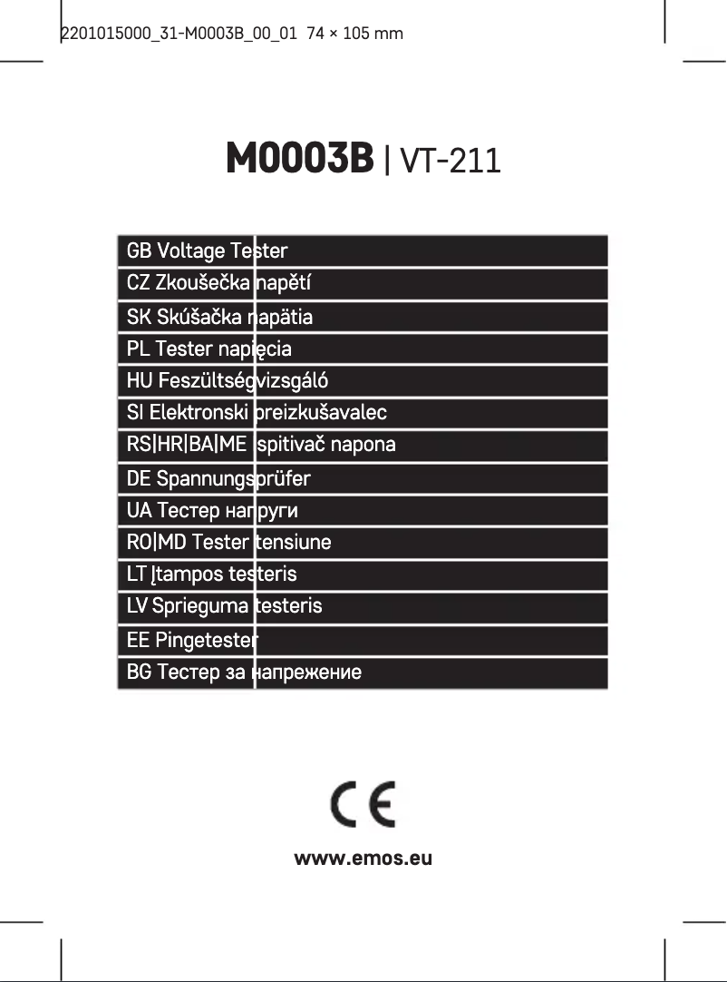 Imagen de la primera página del manual del dispositivo M0003B