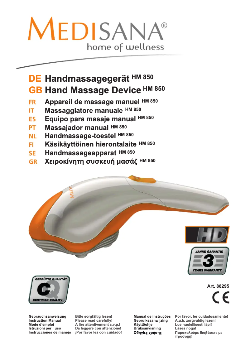 Página 1 del manual Manual de usuario Medisana HM 850