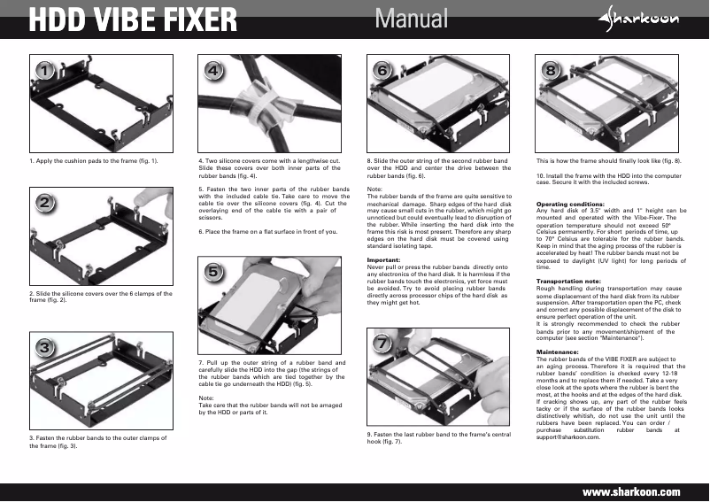 Página 1 del manual Manual de usuario Sharkoon Vibe-Fixer III 5.25"