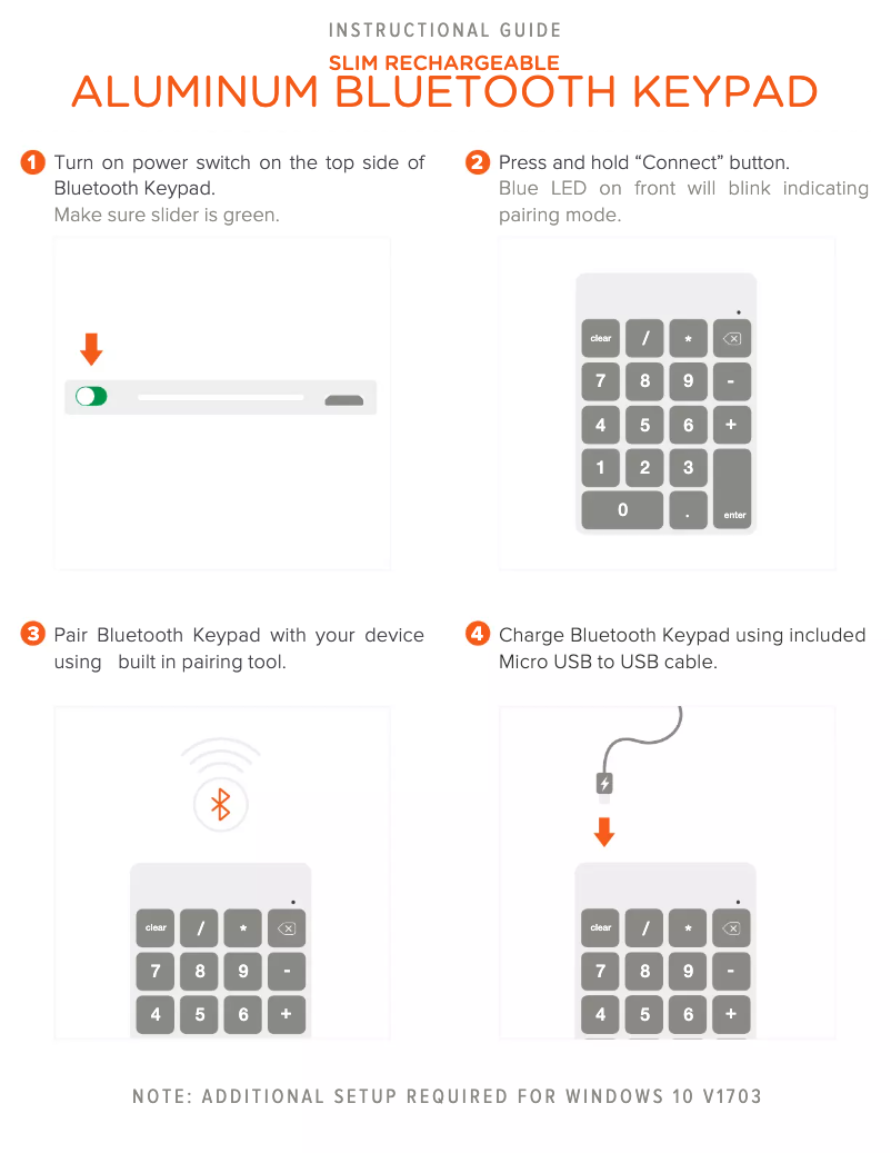 Imagen de la primera página del manual del dispositivo Slim Wireless Keypad