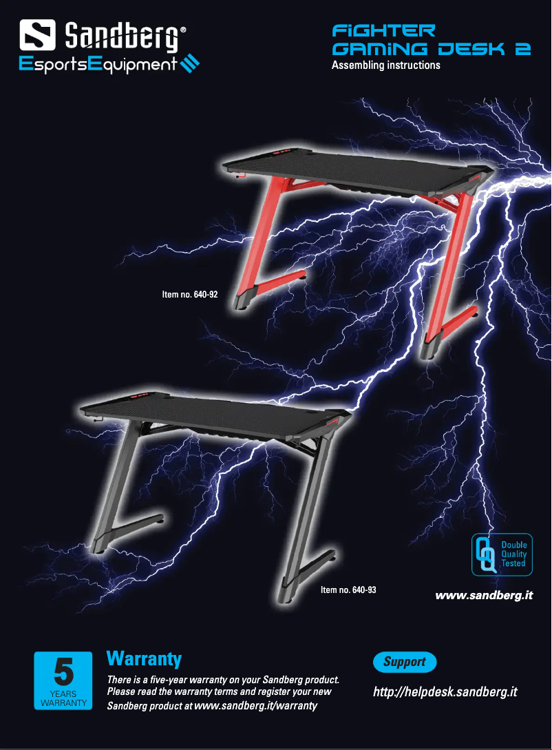 Imagen de la primera página del manual del dispositivo Fighter Gaming Desk 2 134-27