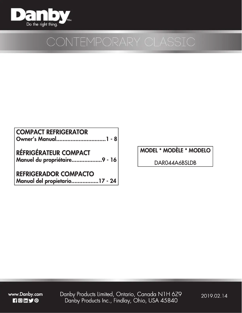 Imagen de la primera página del manual del dispositivo DAR044A6BSLDB
