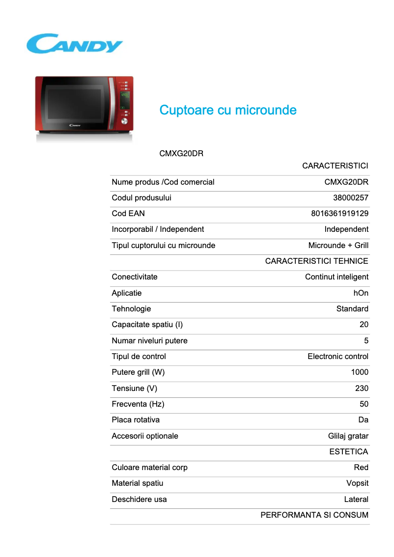 Imagen de la primera página del manual del dispositivo CMXG20DR