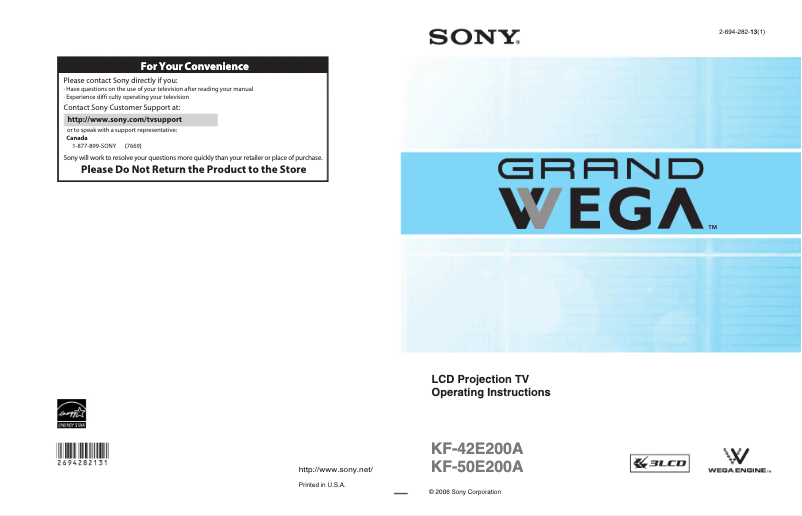 Imagen de la primera página del manual del dispositivo KF-42E200A