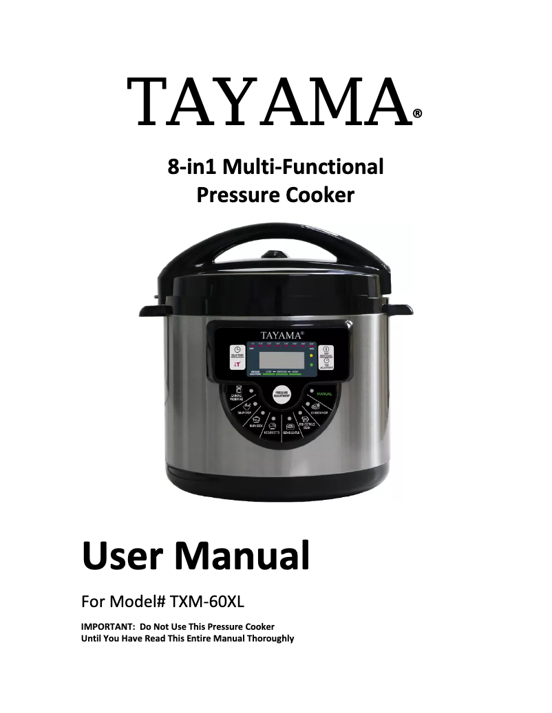 Página 1 del manual Manual de usuario Tayama TXM-60XL