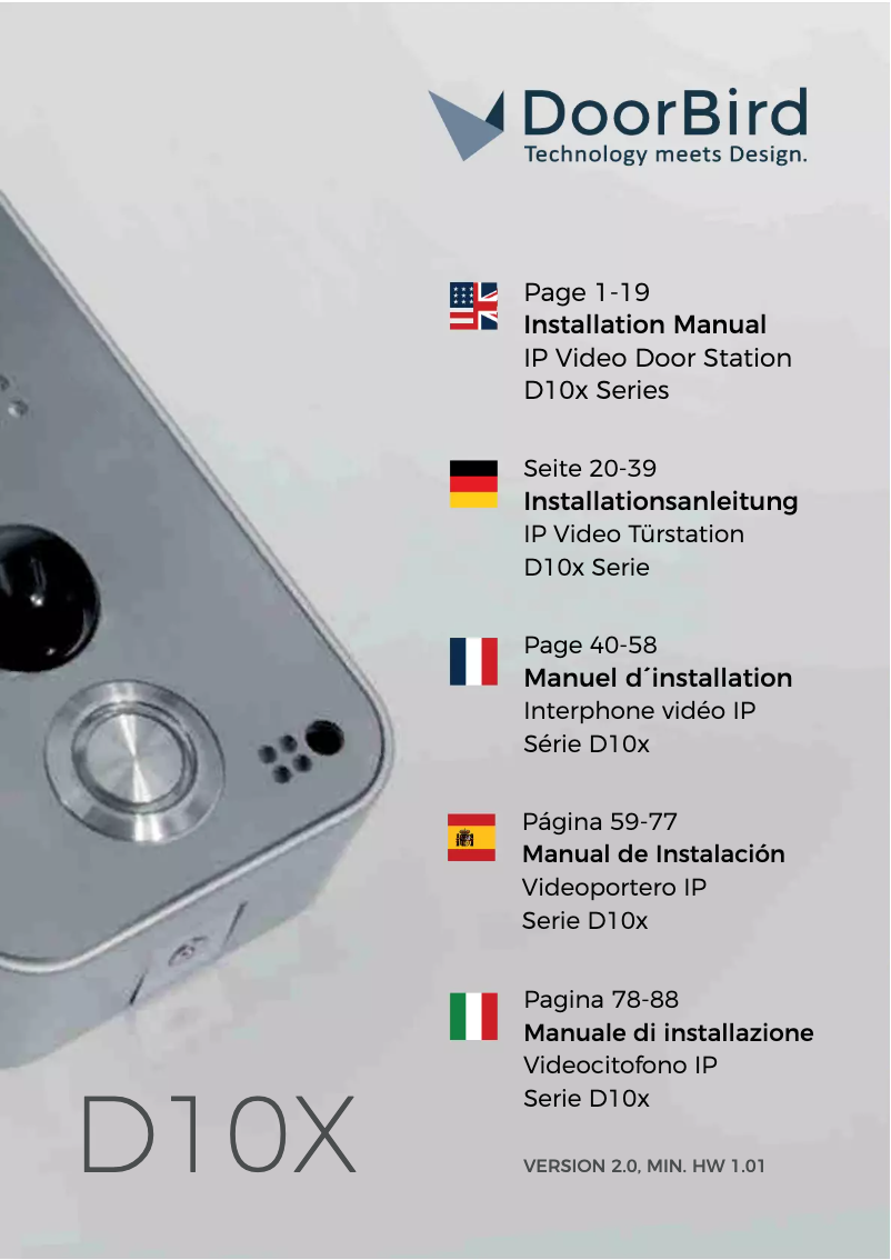 Imagen de la primera página del manual del dispositivo D101S