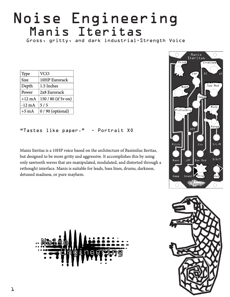 Imagen de la primera página del manual del dispositivo Manis Iteritas