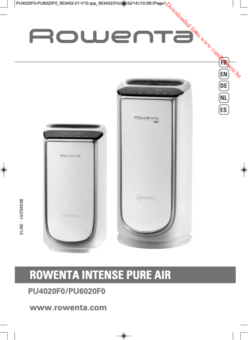 Imagen de la primera página del manual del dispositivo Intense Pure Air PU4020