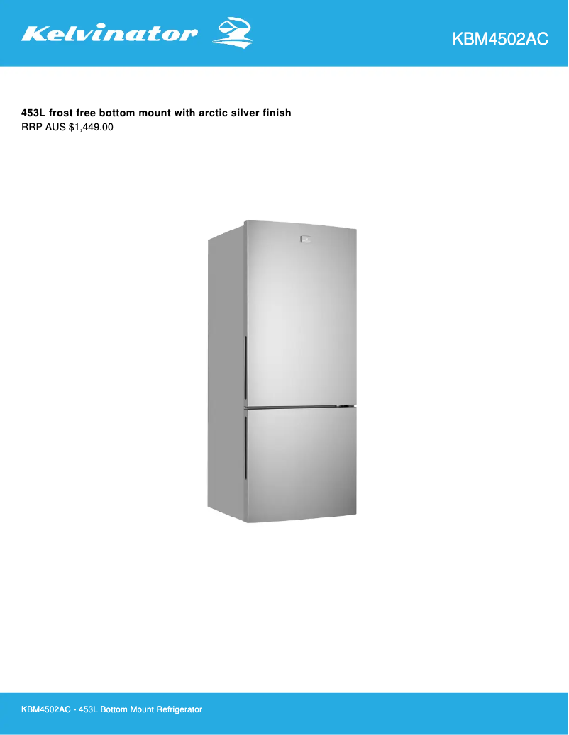 Página 1 del manual Ficha técnica Kelvinator KBM4502AC