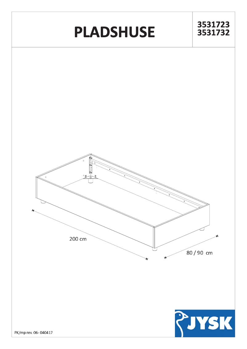 Imagen de la primera página del manual del dispositivo Pladshuse (90x200)