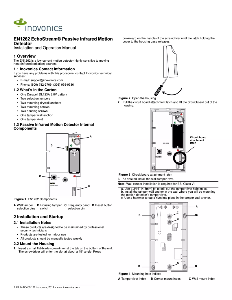 Imagen de la primera página del manual del dispositivo EN1262