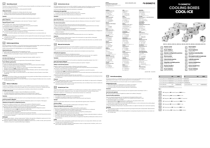 Imagen de la primera página del manual del dispositivo Cool-Ice WCI 22
