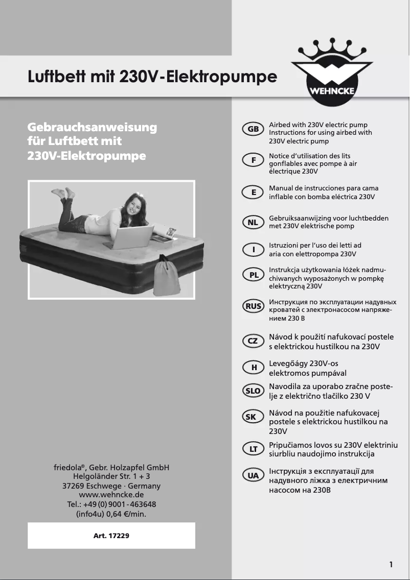 Página 1 del manual Manual de usuario Wehncke 17229