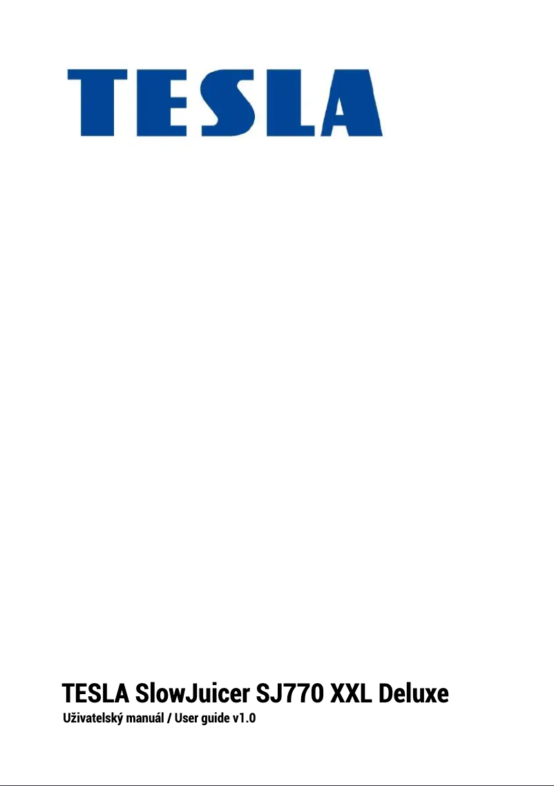 Página 1 del manual Manual de usuario Tesla SlowJuicer SJ770 XXL Deluxe