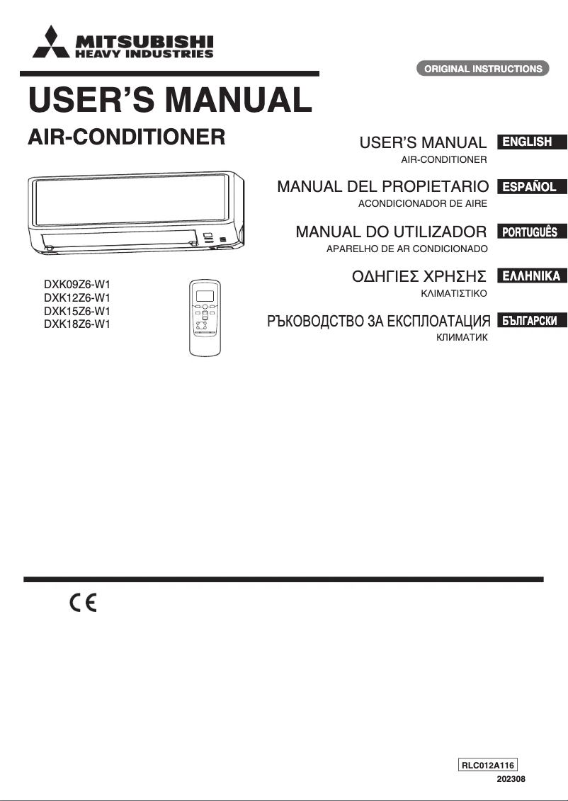 Página 1 del manual Manual de usuario Mitsubishi DXK09Z6-W1