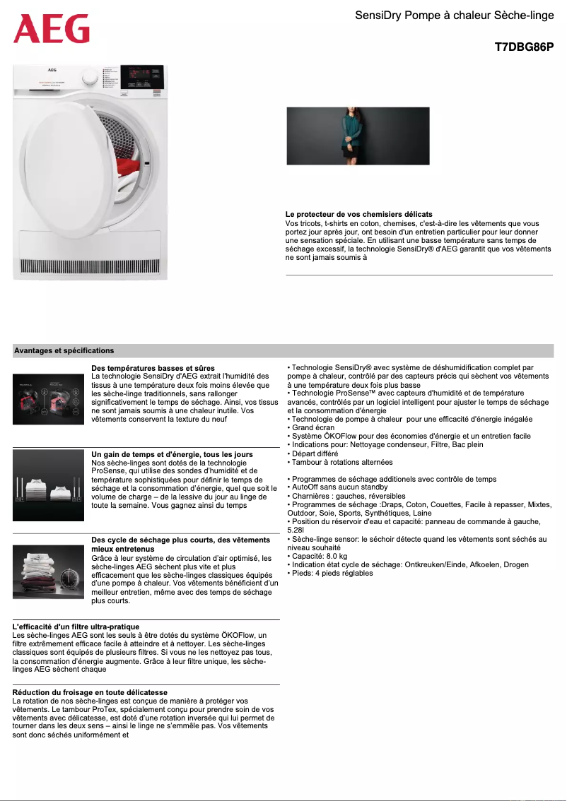 Imagen de la primera página del manual del dispositivo T7DBG86P