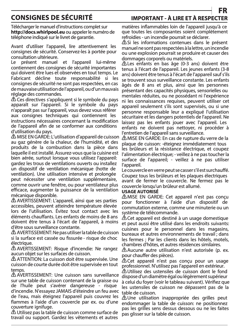 Página 1 del manual Manual de usuario Whirlpool GOWL 728/NB