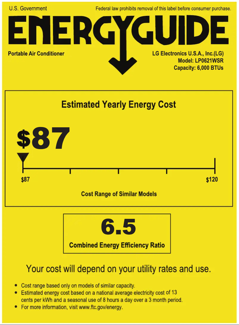 Página 1 del manual Etiqueta energética LG LP0621WSR