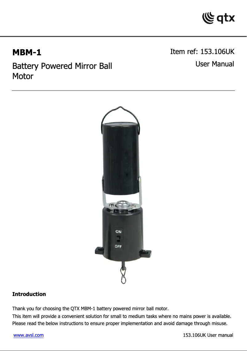 Página 1 del manual Manual de usuario Qtx MBM-1