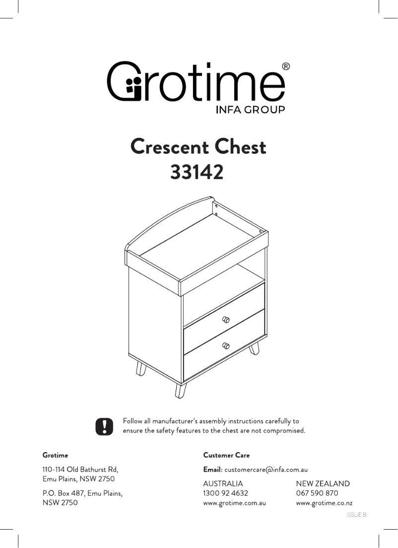 Página nº 1 - Manual de usuario Grotime Crescent Chest