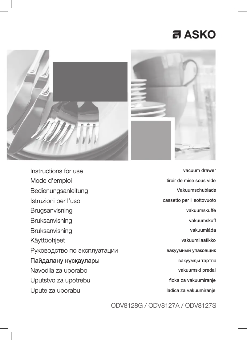 Página 1 del manual Manual de usuario Asko ODV8127S