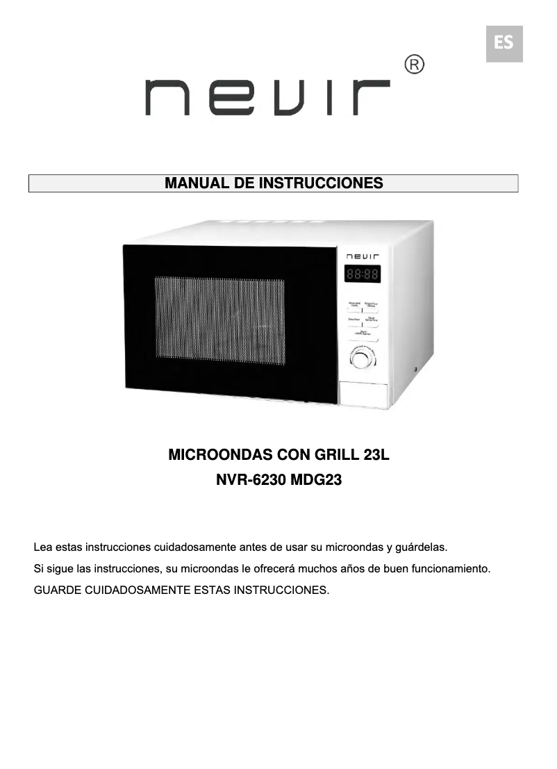 Imagen de la primera página del manual del dispositivo NVR-6230 MDG23