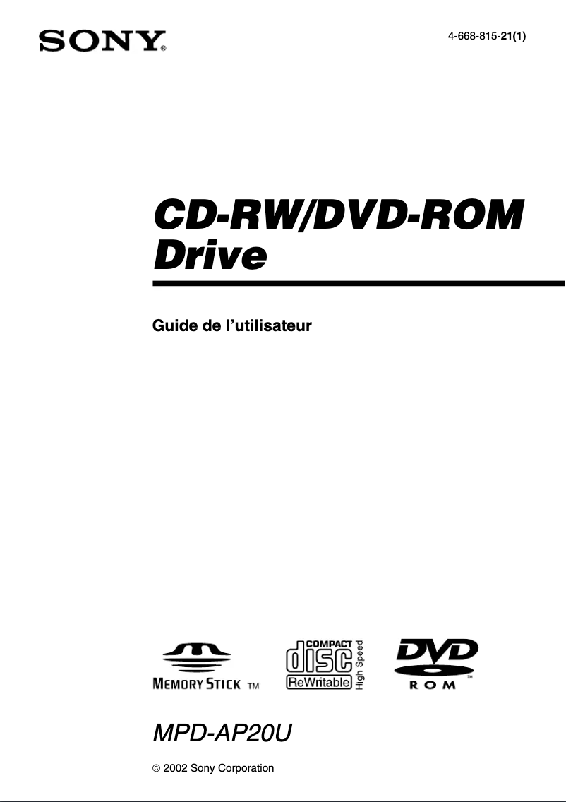 Imagen de la primera página del manual del dispositivo MPD-AP20U