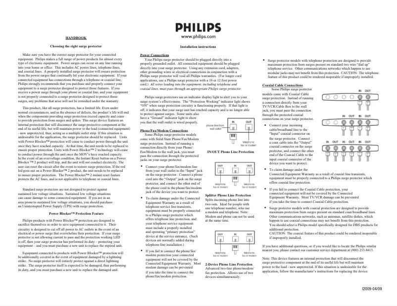 Página nº 1 - Manual de usuario Philips SPP3060G