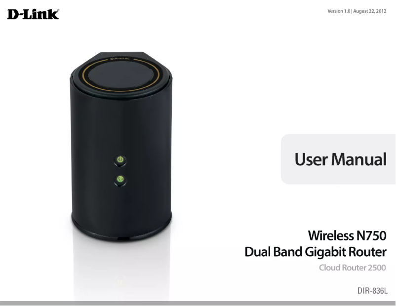 Imagen de la primera página del manual del dispositivo DIR-836L