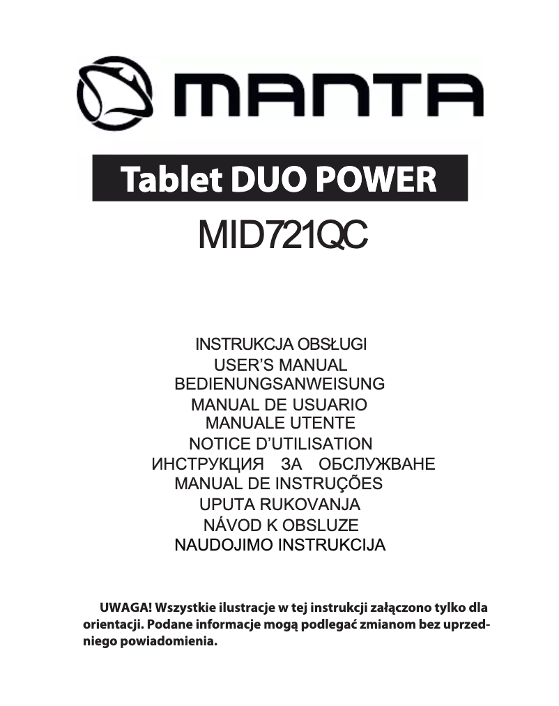 Página 1 del manual Manual de usuario Manta Duo Power MID721QC