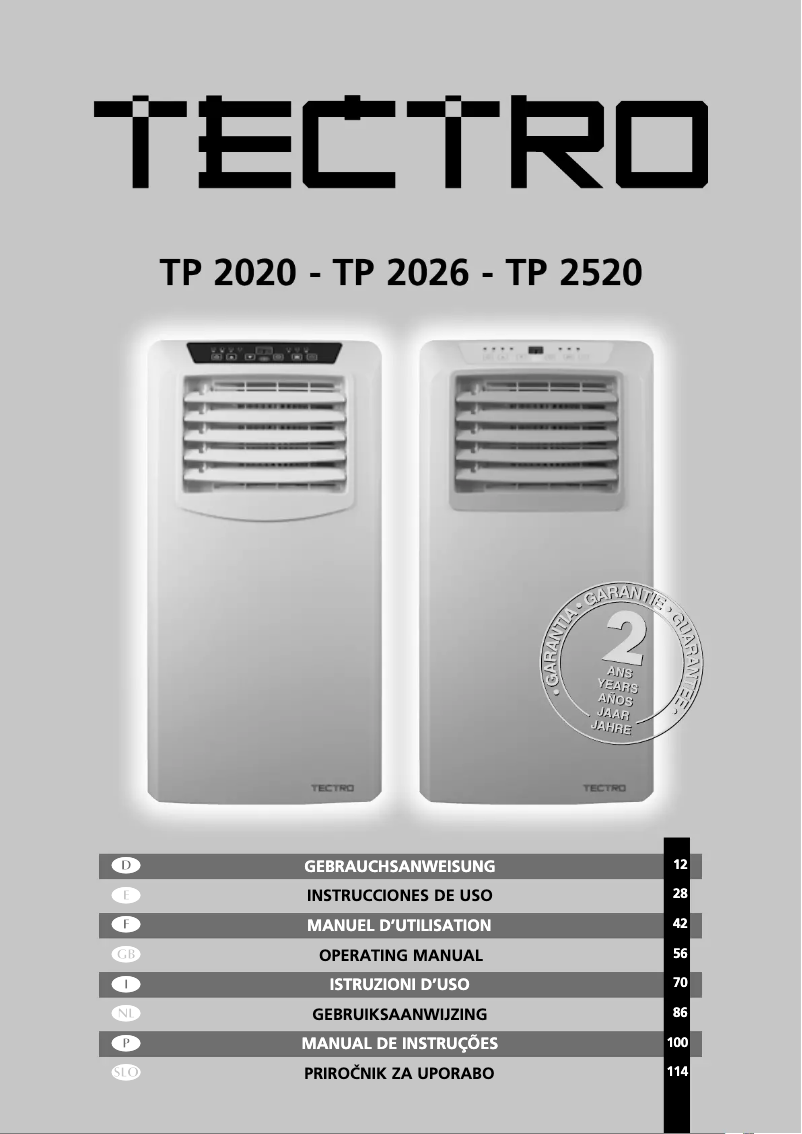 Página 1 del manual Manual de usuario Tectro TP 2026