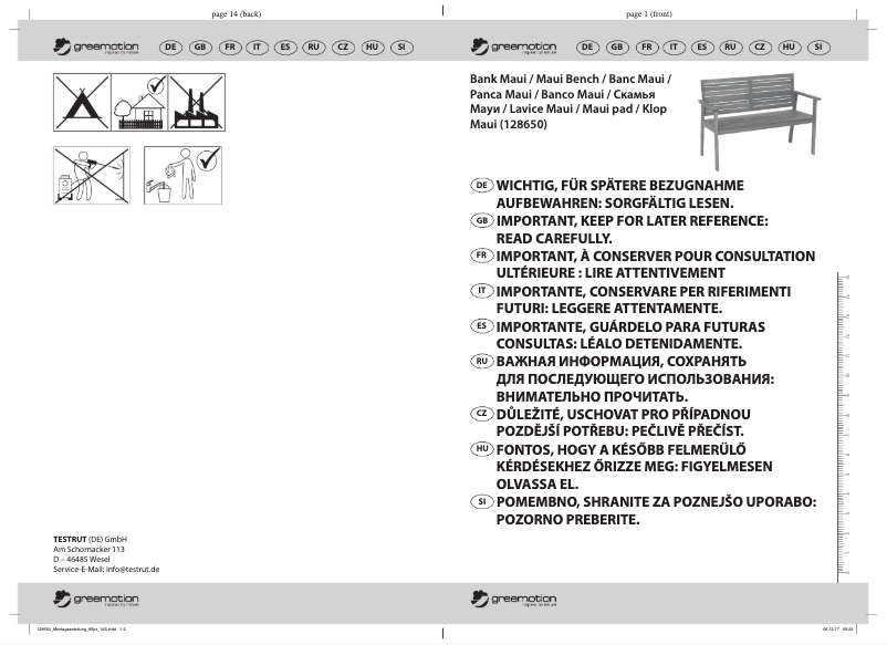 Imagen de la primera página del manual del dispositivo Maui