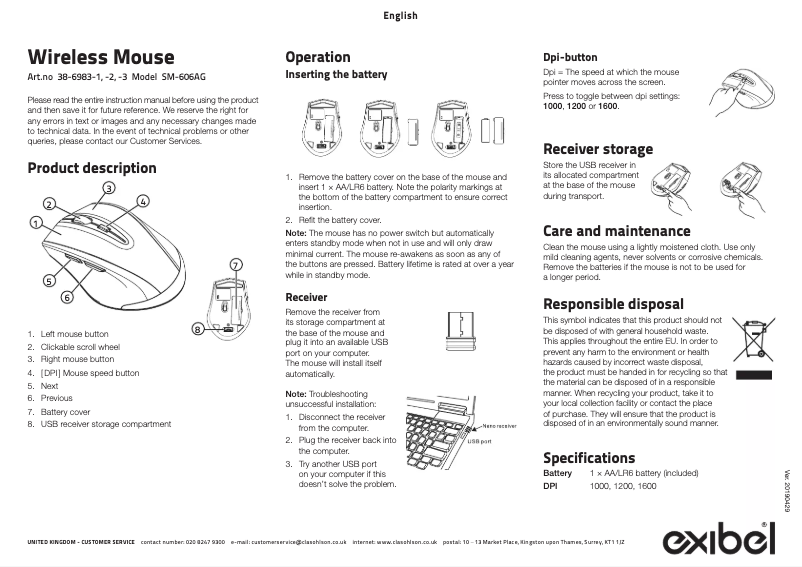 Página 1 del manual Manual de usuario Exibel SM-606AG