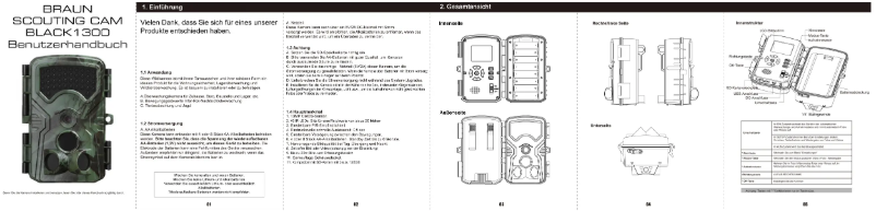 Imagen de la primera página del manual del dispositivo Scouting Cam Black 1300