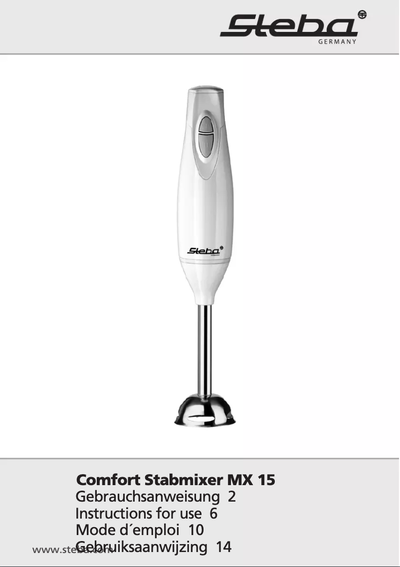 Imagen de la primera página del manual del dispositivo MX 15