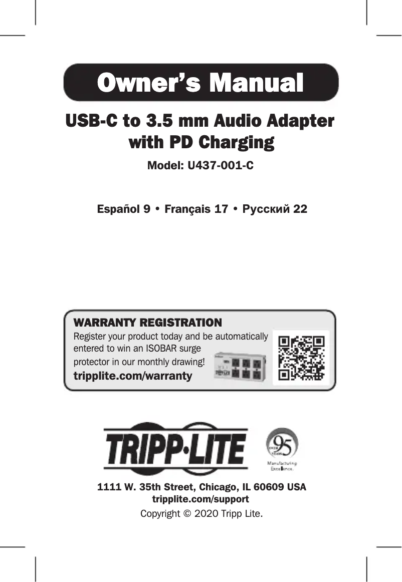 Página 1 del manual Manual de usuario Tripp Lite U437-001-C