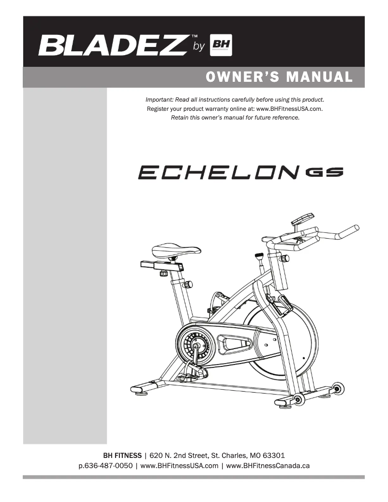 Imagen de la primera página del manual del dispositivo Echelon GS