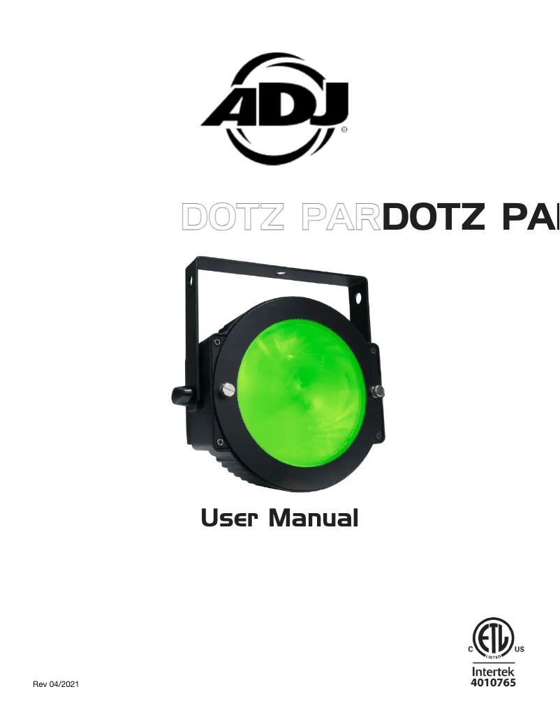 Imagen de la primera página del manual del dispositivo Dotz Par