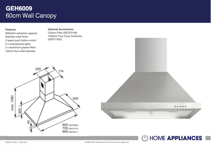 Página 1 del manual Ficha técnica Baumatic GEH6009
