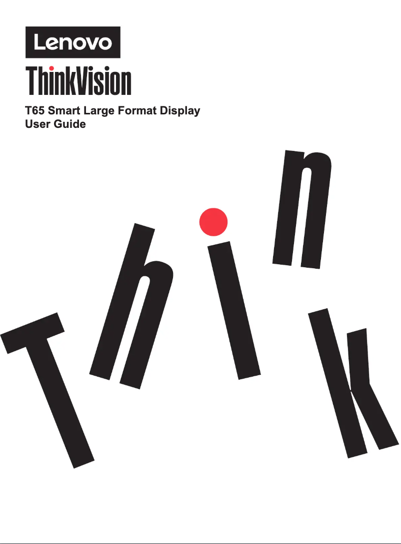 Imagen de la primera página del manual del dispositivo ThinkVision T65