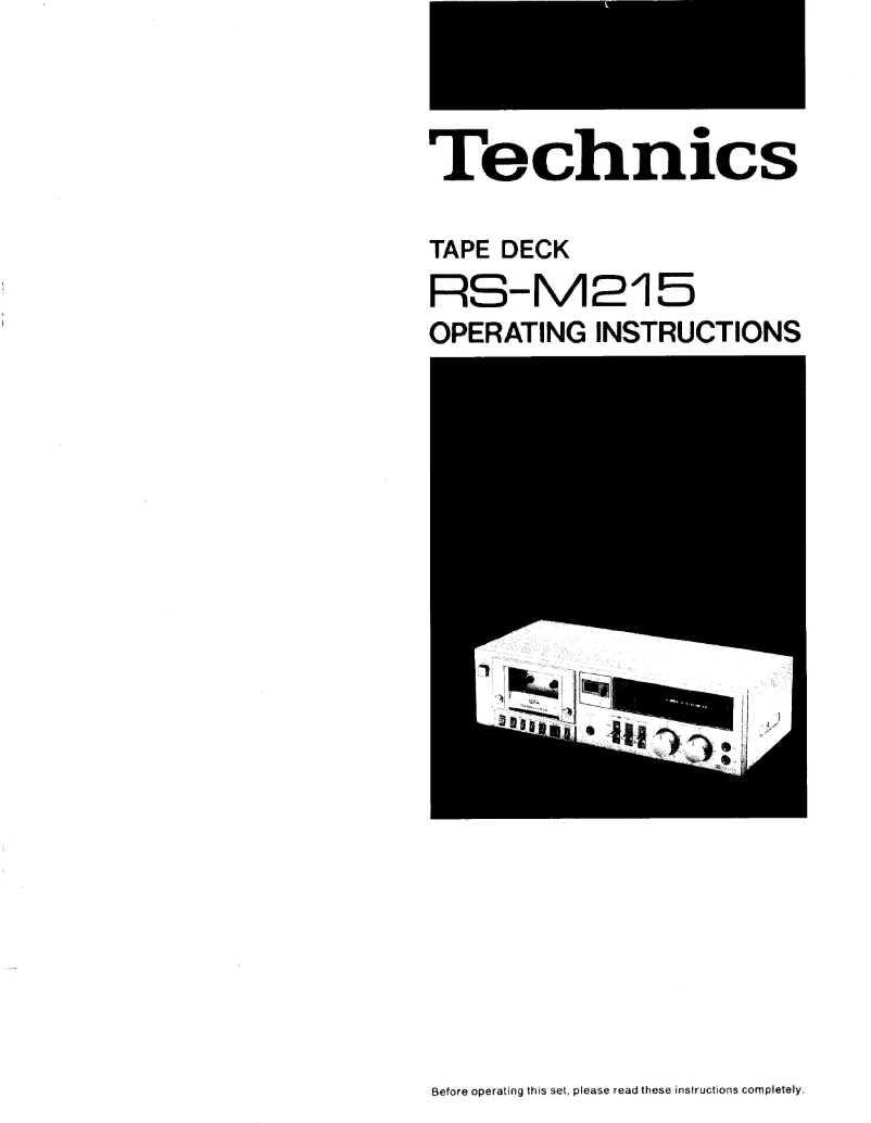 Página 1 del manual Manual de usuario Technics RS-M215
