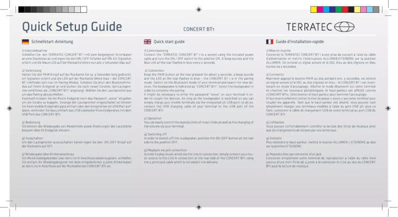 Página nº 1 - Manual de usuario Terratec Concert BT1