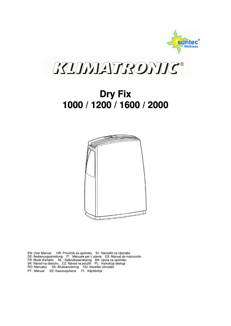Imagen de la primera página del manual del dispositivo DryFix 1600