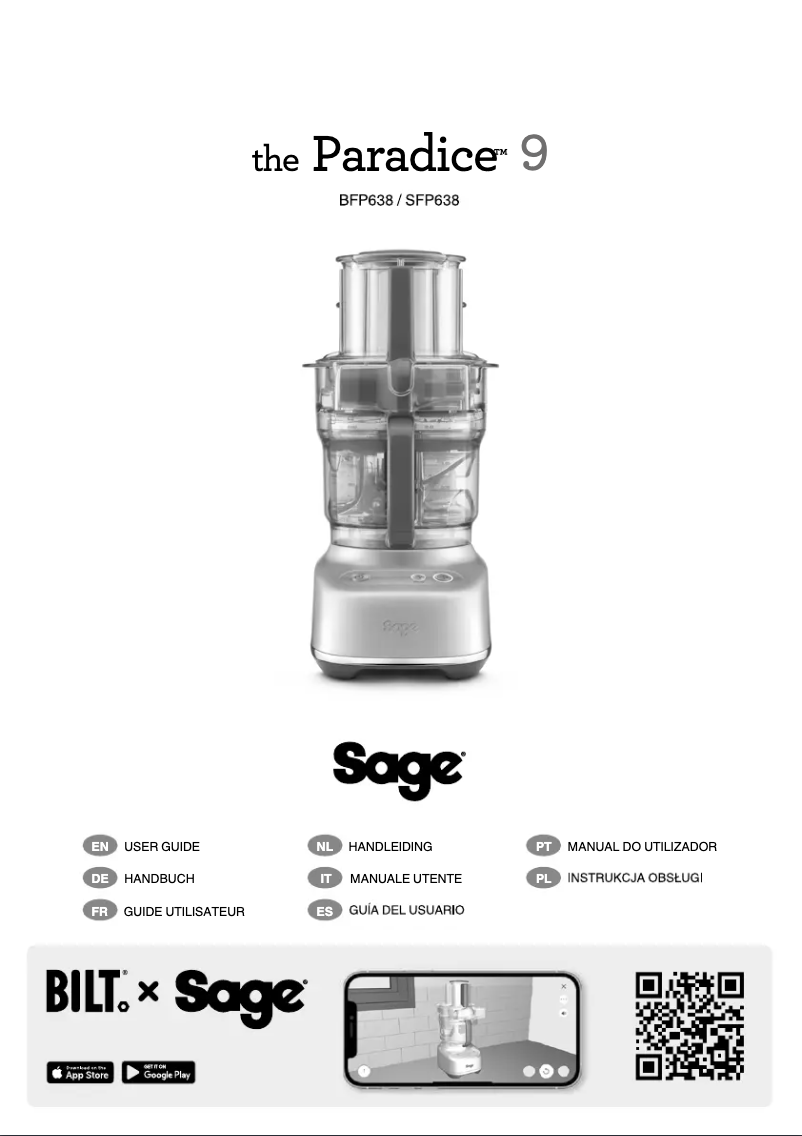 Página 1 del manual Manual de usuario Sage the Paradice 9 SFP638