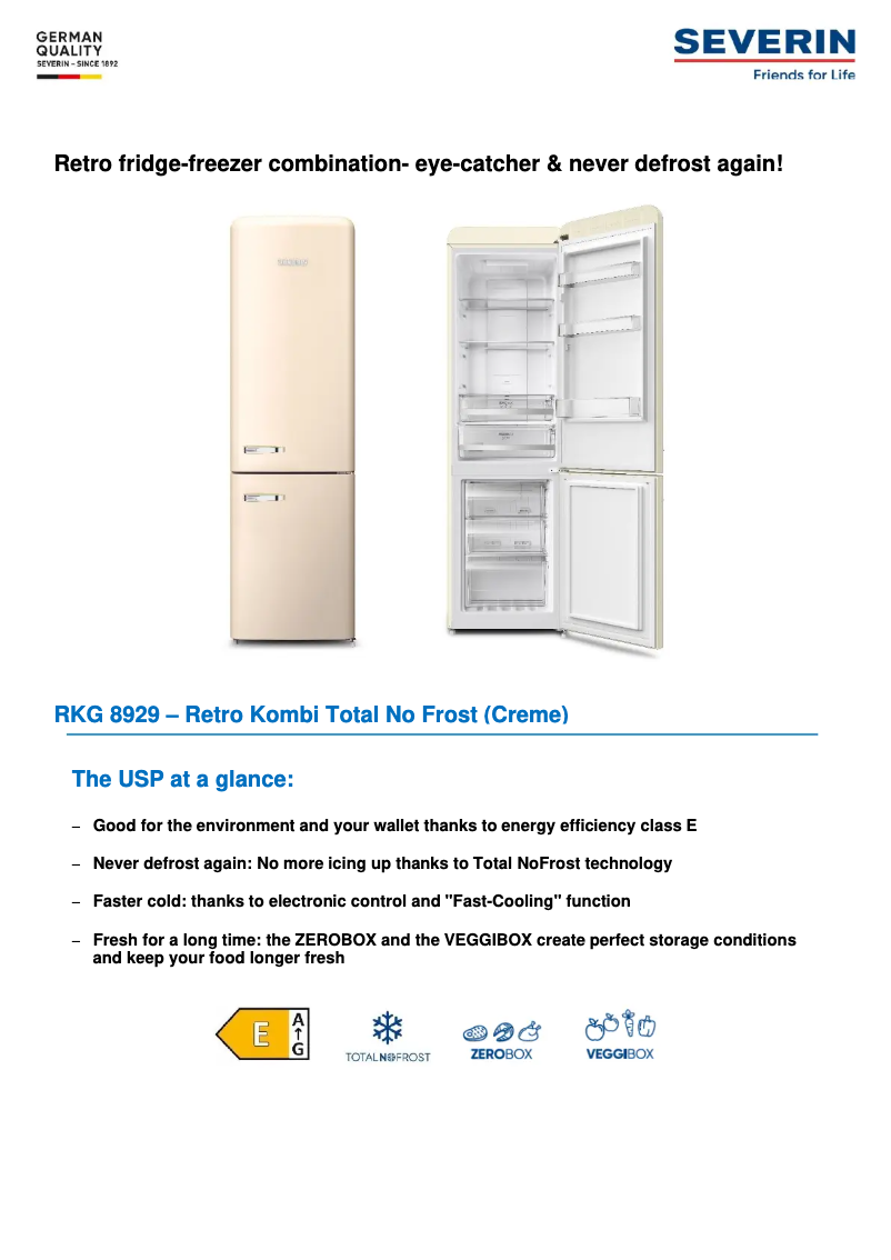 Página 1 del manual Ficha técnica Severin RKG 8929