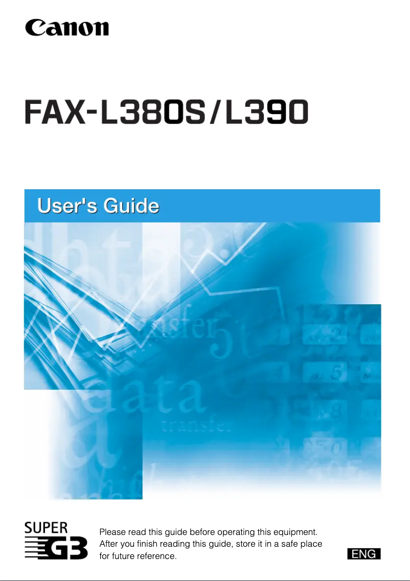 Imagen de la primera página del manual del dispositivo i-Sensys FAX-L390