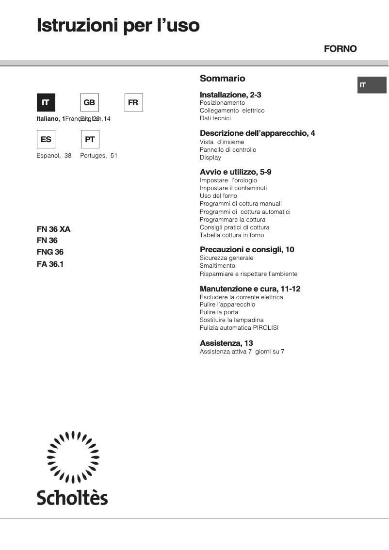 Imagen de la primera página del manual del dispositivo FNG36